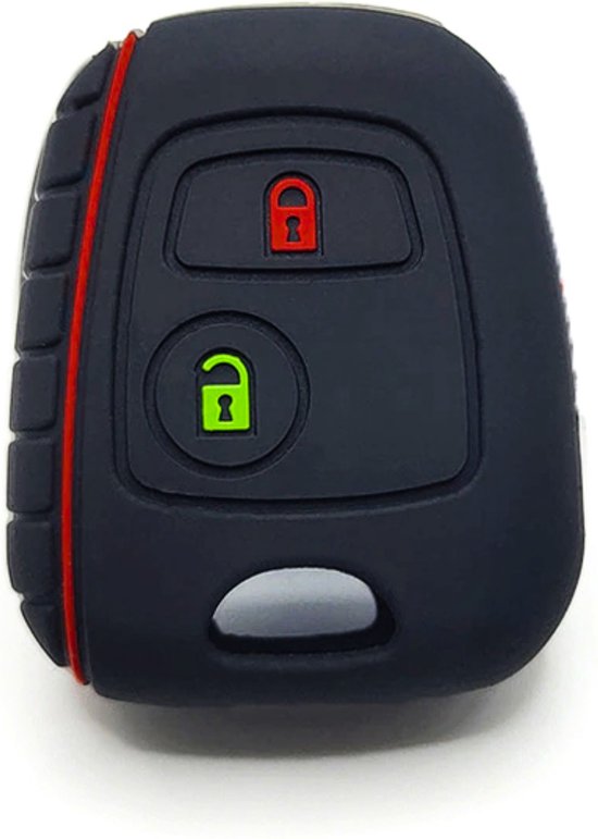 Siliconen Sleutelcover - Geschikt voor Toyota Aygo / Citroën C1 / Peugeot 107 - Zwart Sport - Sleutel Hoesje Cover Geschikt voor Peugeot 107 / 107 / 206 / 207 / 306 / 307 / 406 / 407 - Auto Accessoires