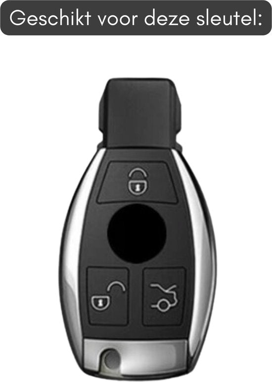 Premium Sleutelcover - Gloss Carbon Look - Sleutelhoesje Geschikt voor Mercedes Mercedes A Klasse / B Klasse / C Klasse / G Klasse / CLA / CLS / GLA / GL / SLK / AMG - Key Cover - Auto Accessoires