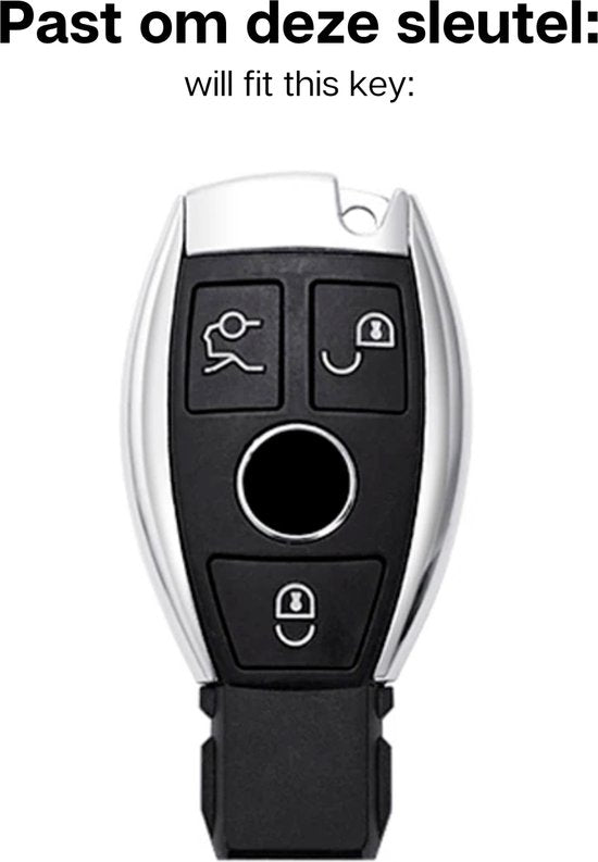 Zachte Carbon Sleutelcover - 3 Knoppen - Sleutelhoesje Geschikt voor Mercedes A Klasse / B Klasse / C Klasse / CLA / CLS / GLA / GL / SLK / AMG - Siliconen Materiaal - Sleutel Hoesje Cover - Auto Accessoires