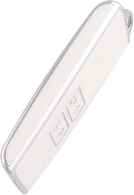 Zachte TPU Sleutelcover - Sleutelhoesje Geschikt voor Renault Koleos / Scénic 4 / Arkana / Captur / Mégane / Talisman / Espace / Clio / Zoë / Dacia Sandero - Wit met Zilver - Key Cover - Auto Accessoires