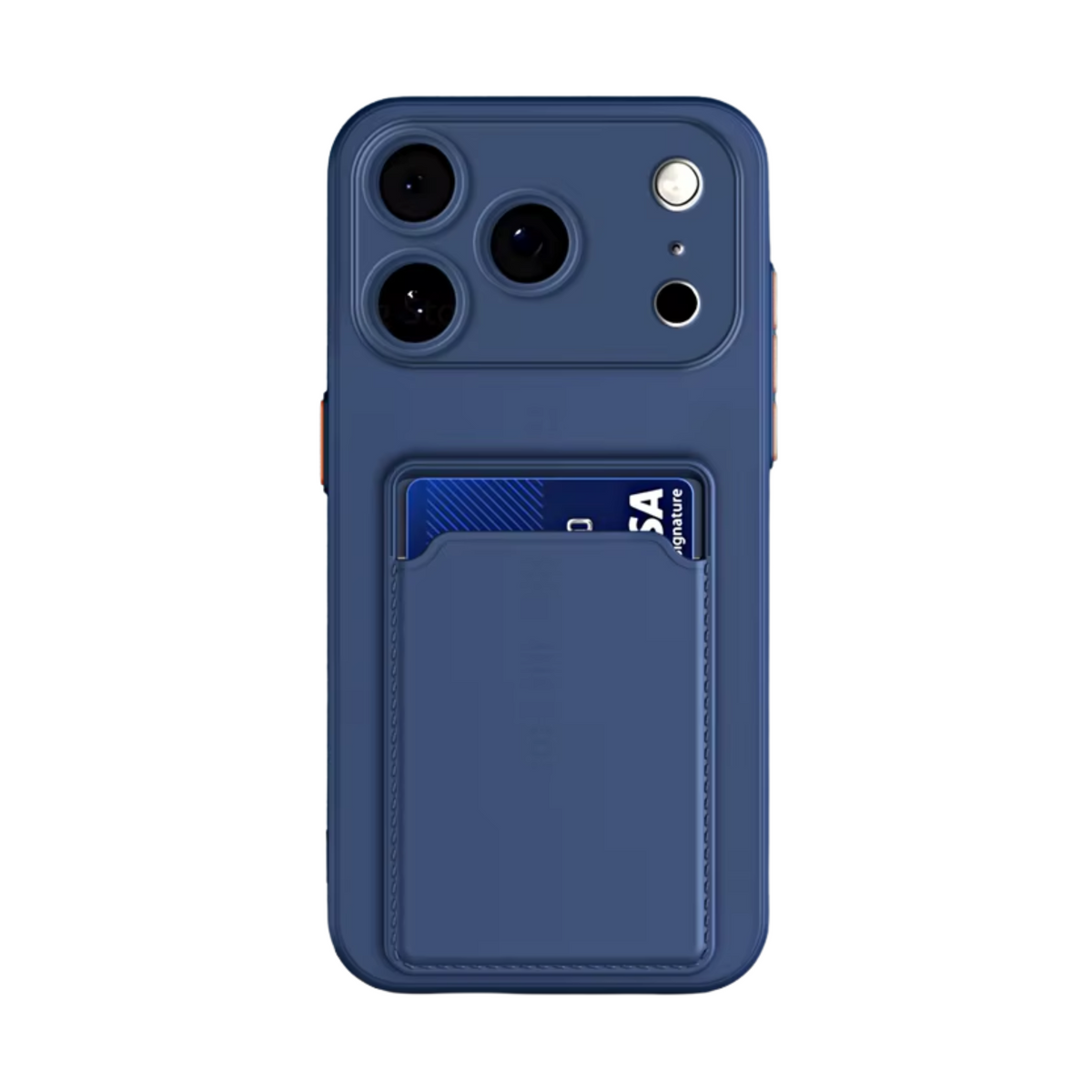 Hoesje Geschikt voor Apple iPhone Air - Stevig TPU - Met Kaarthouder - Donkerblauw - Shockproof Case met Pasjeshouder - TPU Hoes Met Vakje Voor Pasje - Card Case Back Cover