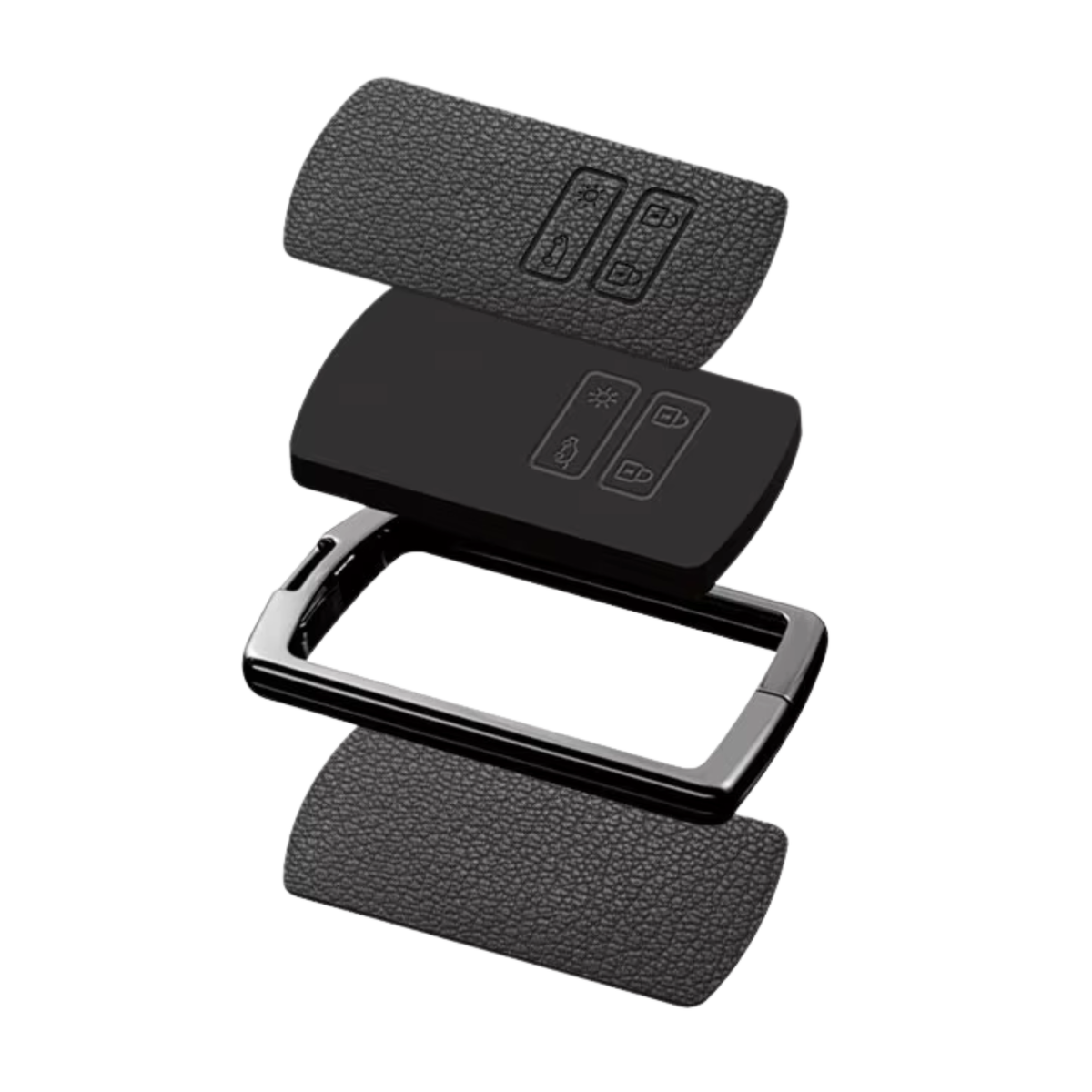 Leder Look Sleutelcover - Bruin - Sleutelhoesje Geschikt voor Renault Koleos / Scénic 4 / Arkana / Captur / Mégane / Talisman / Espace / Clio / Zoë / Dacia Sandero - Key Cover - Auto Accessoires