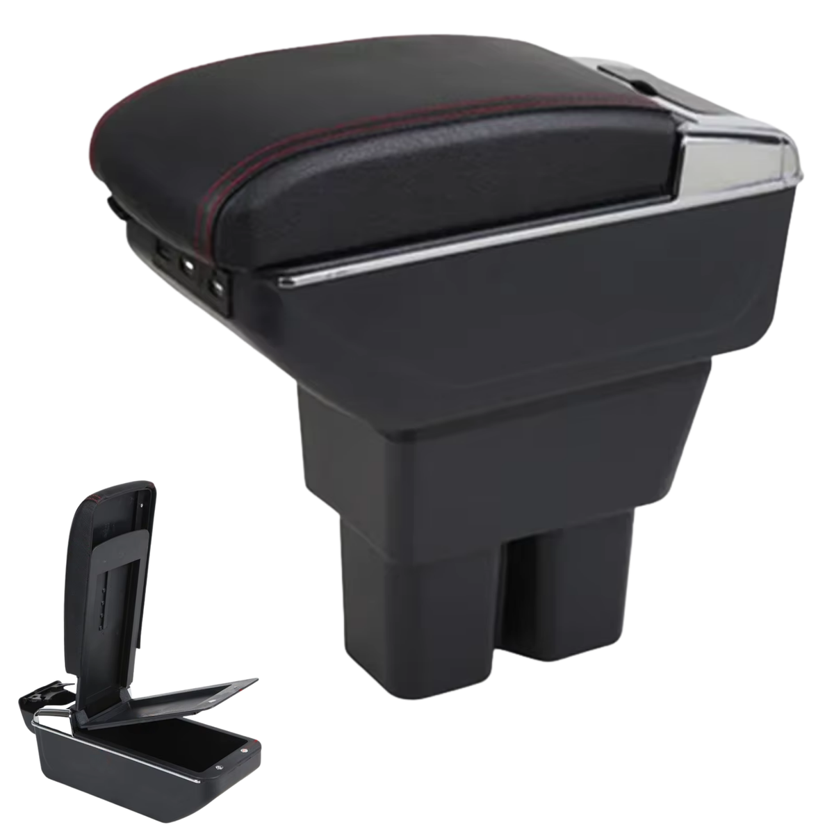 Multifunctionele Armsteun - Geschikt voor Suzuki Jimny JB74 - 1 USBC & 2 USB Aansluitingen - Opbergvakken - Armleuning - Middenconsole - Bekerhouder