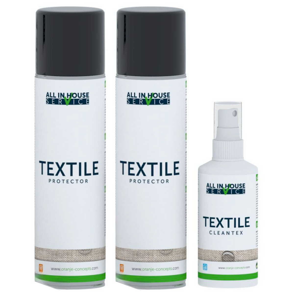 All-In House Textile Protector 2 x 250ml + Textile Cleantex Vlekkenspray 100ml