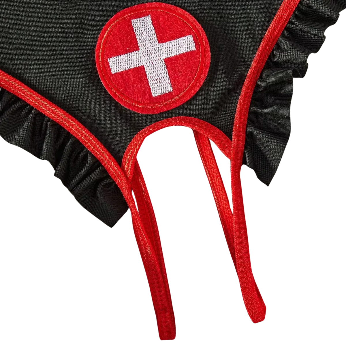 Sexy Verpleegster Lingerie Pakje - 2-delig Zwart Verkleedpakje - Body & Haarband - Zuster Kostuum - Dokter Rollenspel / Cosplay - Open Kruis Lingerie Ondergoed voor Dames - Maat M