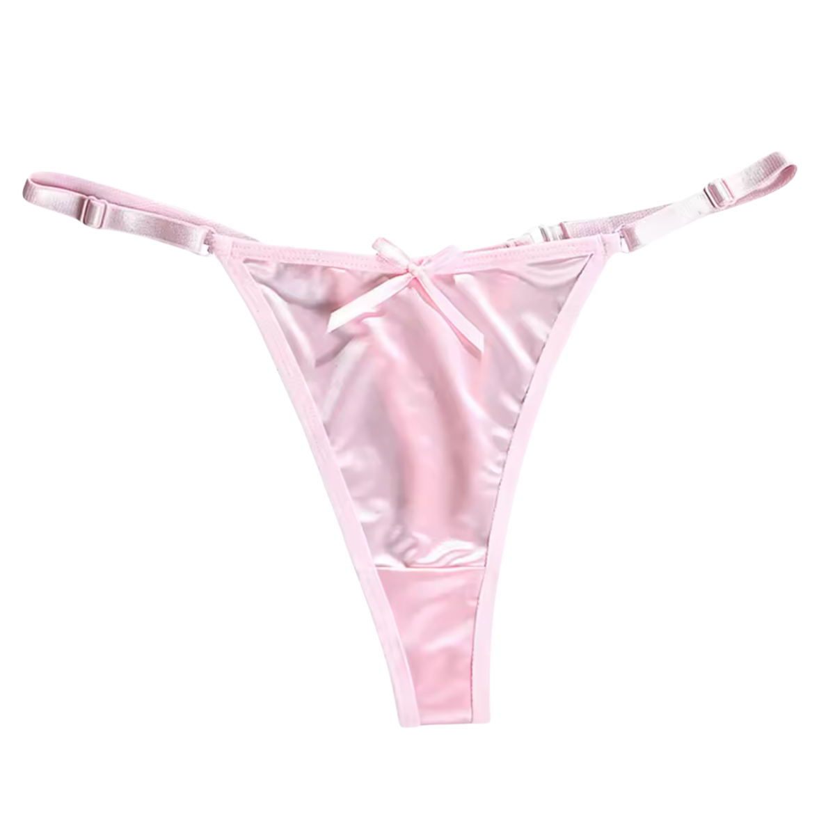 Sexy Satijnen String met Strik - Zacht Roze - Schattig - Satijn & Strikje - Dames Onderbroek - Lingerie / Ondergoed - Maat M