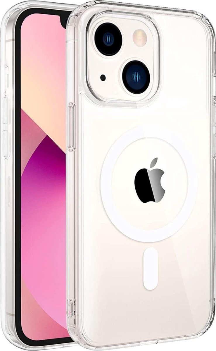 Transparant Magneet Hoesje - Geschikt voor iPhone iPhone 13 - Stevig Doorzichtig Shockproof - Magnetisch TPU Hoesje - Anti Yellowing Achterkant (Magneet Compatible)