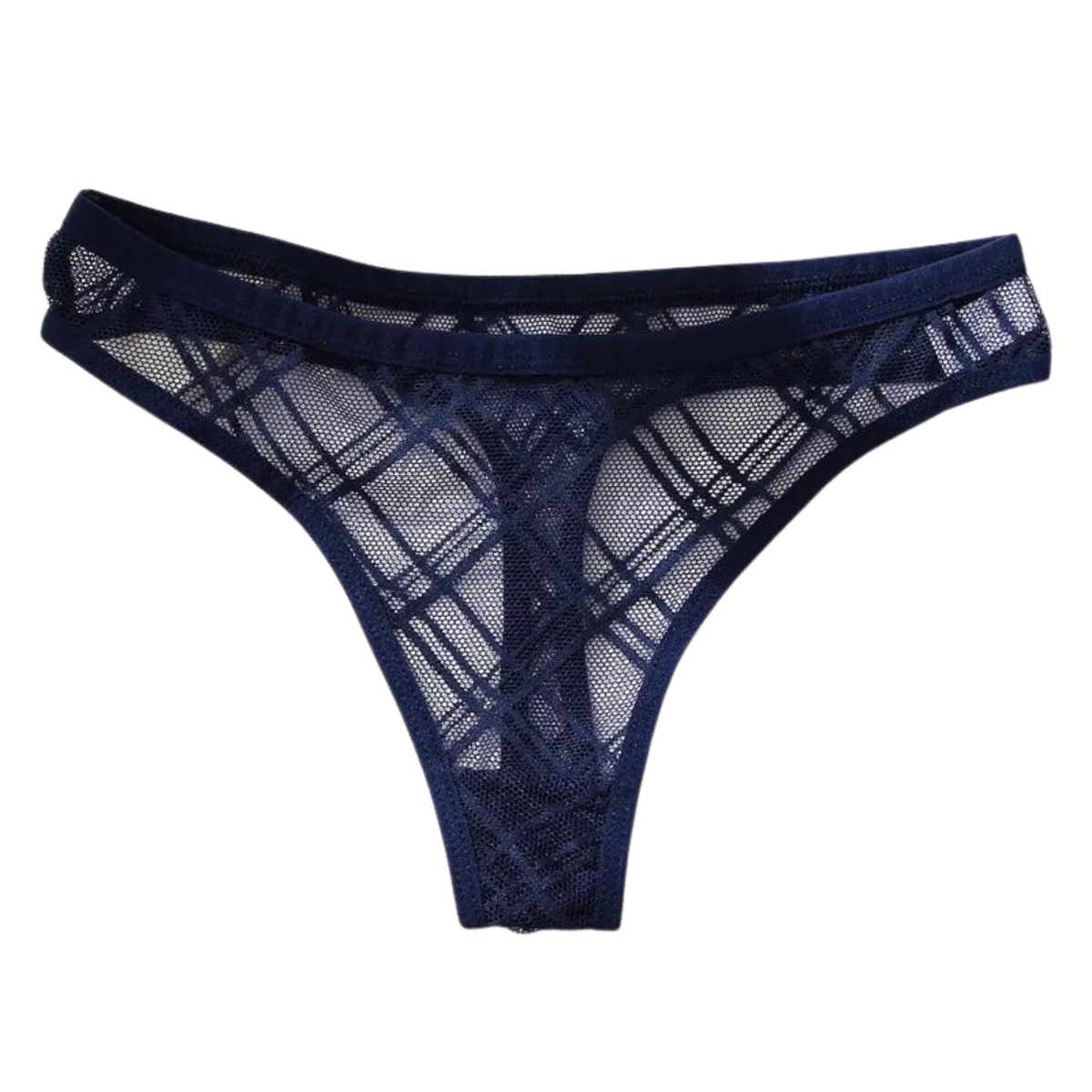 Luxe Dames String - Transparant - Blauw - Patroon - Dames Lingerie / Ondergoed - Maat M