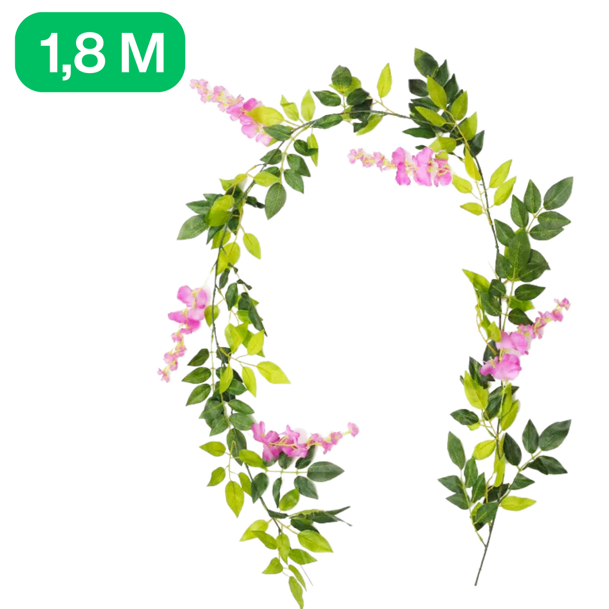 Bloemenslinger Wisteria Roze - Bloemenstreng 1,8 Meter Blauwe Regen - Fietsmand of Stuur - 180 CM Bloemen Blauweregen - Plastic Kunstbloemen Fiets Slinger