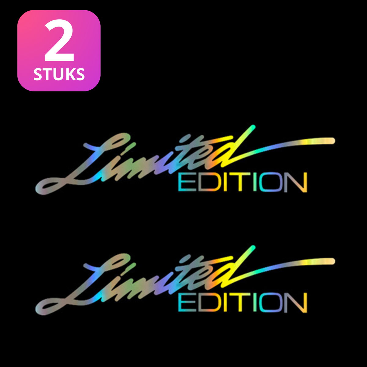 Auto Stickers Limited Edition - Silver Rainbow - 2 Stuks - Hoogwaardig Vinyl - Autostickers Wrap Folie - Geschikt voor Alle Automerken - Auto Accessoires
