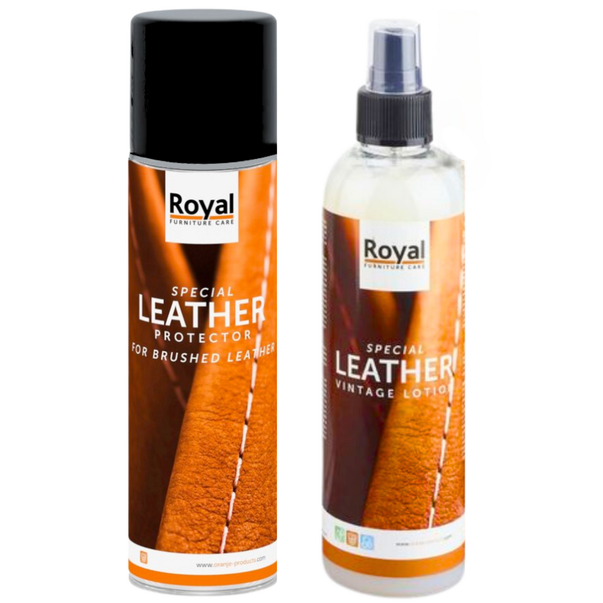 Royal Brushed Leather Protector Spray 250ml + Leather Vintage Lotion 250ml