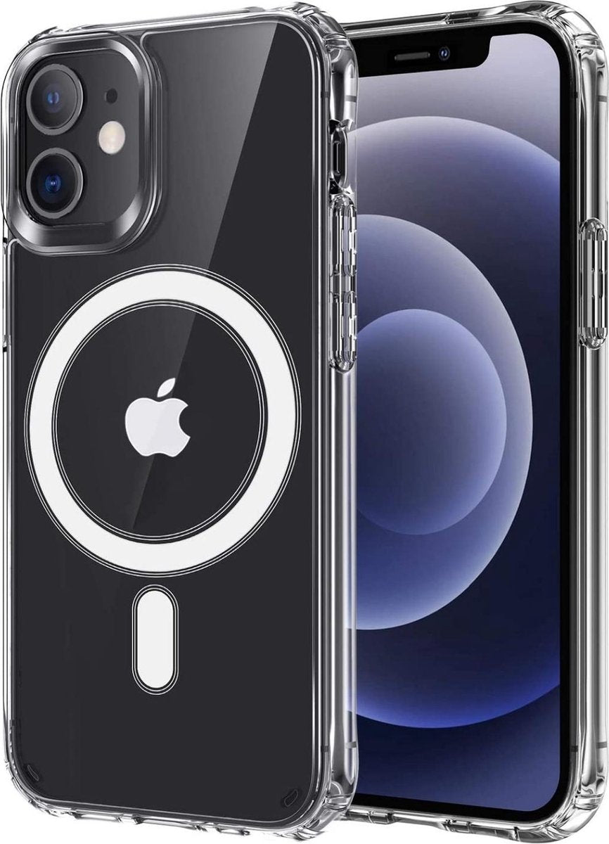 Transparant Magneet Hoesje - Geschikt voor iPhone 12 / 12 Pro - Stevig Doorzichtig Shockproof - Magnetisch TPU Hoesje - Anti Yellowing Achterkant (Magneet Compatible)