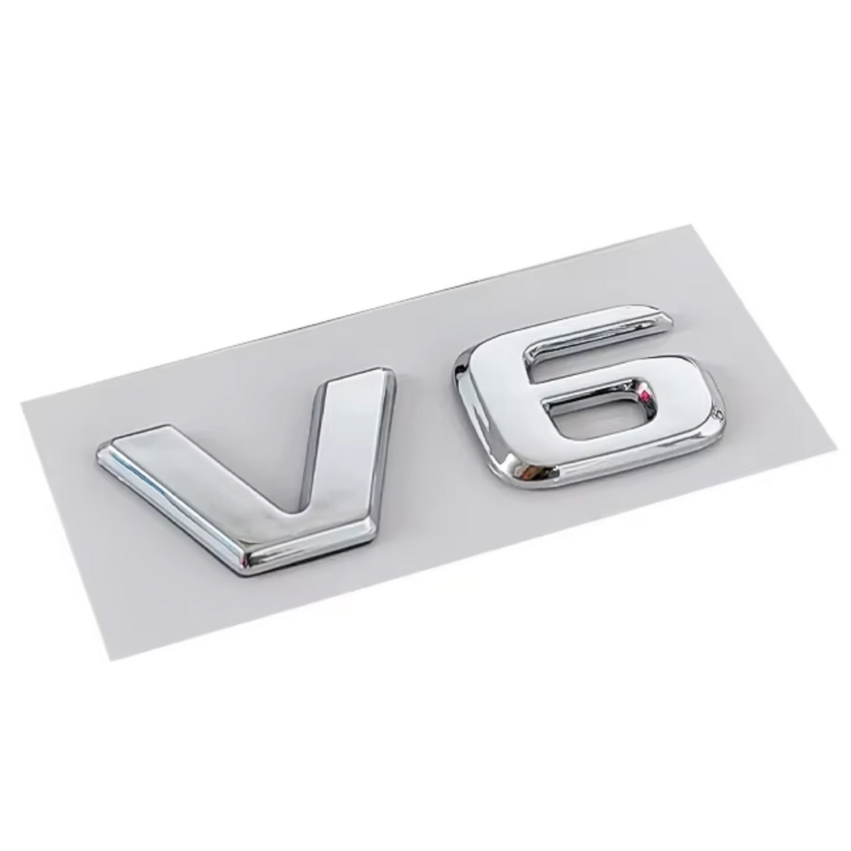 Auto Embleem V6 Chroom - Kunststof - Zelfklevende Badge - V6 Embleem - universeel/alle automerken - voor Achterklep - Auto Accessoires