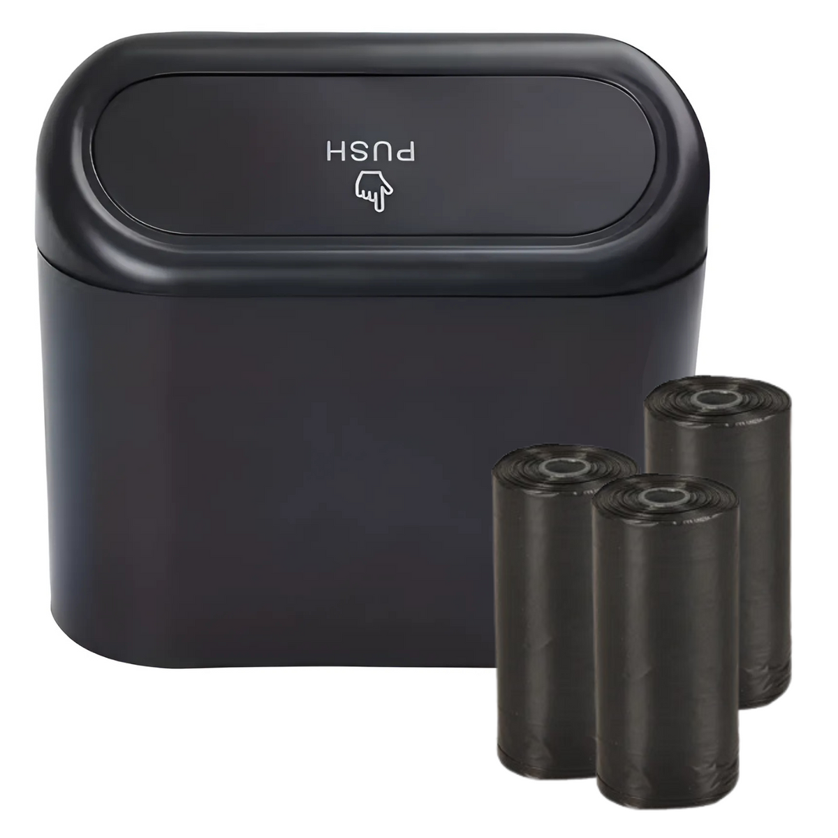 Compacte Auto Prullenbak Autodeur - Mini Vuilnisbakje - Set met 3 Rollen Zakjes - Auto Accessoire voor in de Deur - Praktische Auto Organizer - Zwart