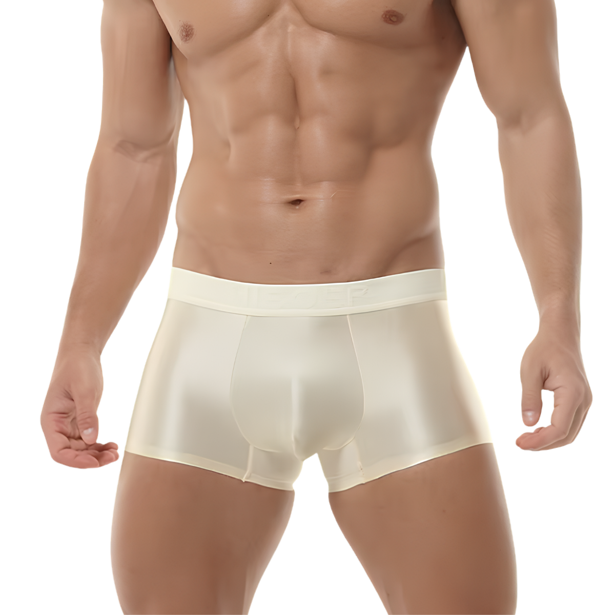 Sexy Beige Boxershort - Nude Satijn - Heren Boxer - Mannen Onderbroek - Lingerie Voor Mannen - Comfortabel Ondergoed - Maat XXL/2XL
