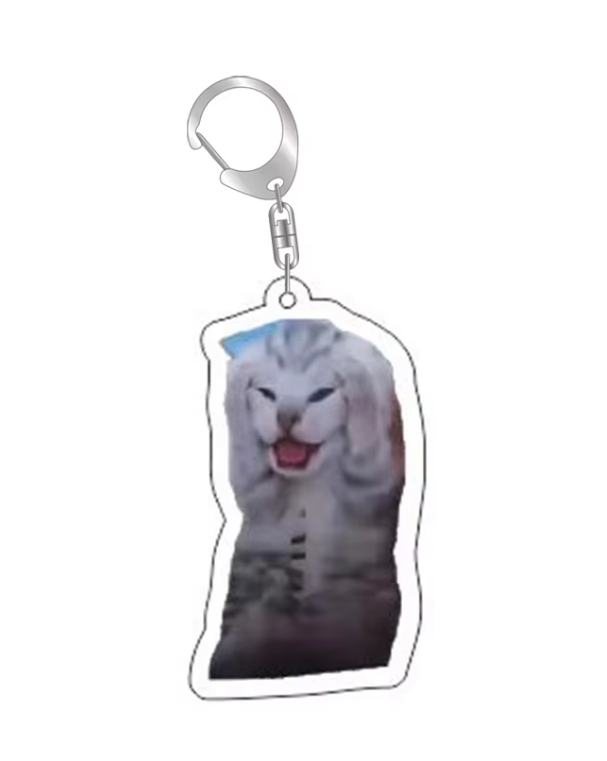 Grappige Katten Sleutelhanger – Happy Kitten Meme – Schattige & Unieke Accessoire voor Kattenliefhebbers - Sleutel Hanger - Tassenhanger - Kat / Poes