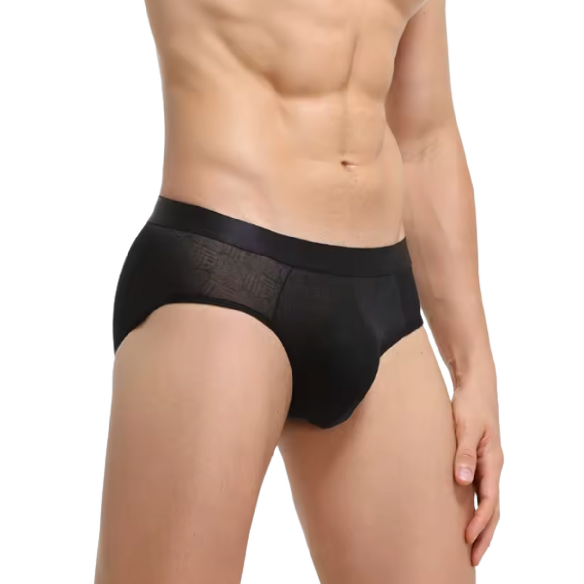 Heren Slip Transparant - Slip Doorzichtig Zwart - Sexy Mesh Design - Mannen Onderbroek - Lingerie Voor Mannen - Ondergoed Maat XXXL / 3XL