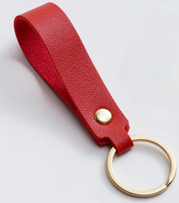 Luxe Sleutelhanger - Rood Leer - Hanger Goud - Dames & Heren Sleutel Hanger - Tashanger - Keychain Mode Cadeau - Imitatieleer - Fashion Auto Sleutelhanger