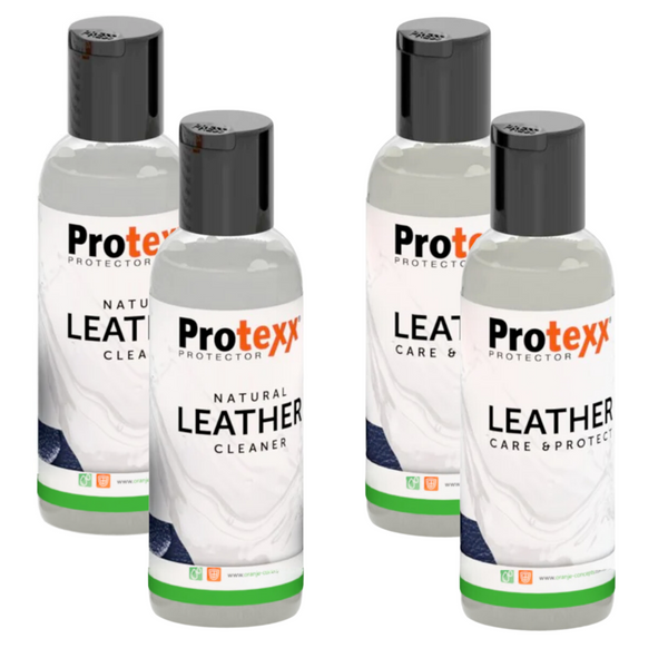Protexx Natural Leather Cleaner 2 x 75ml + Leather Care & Protect 2 x 75ml