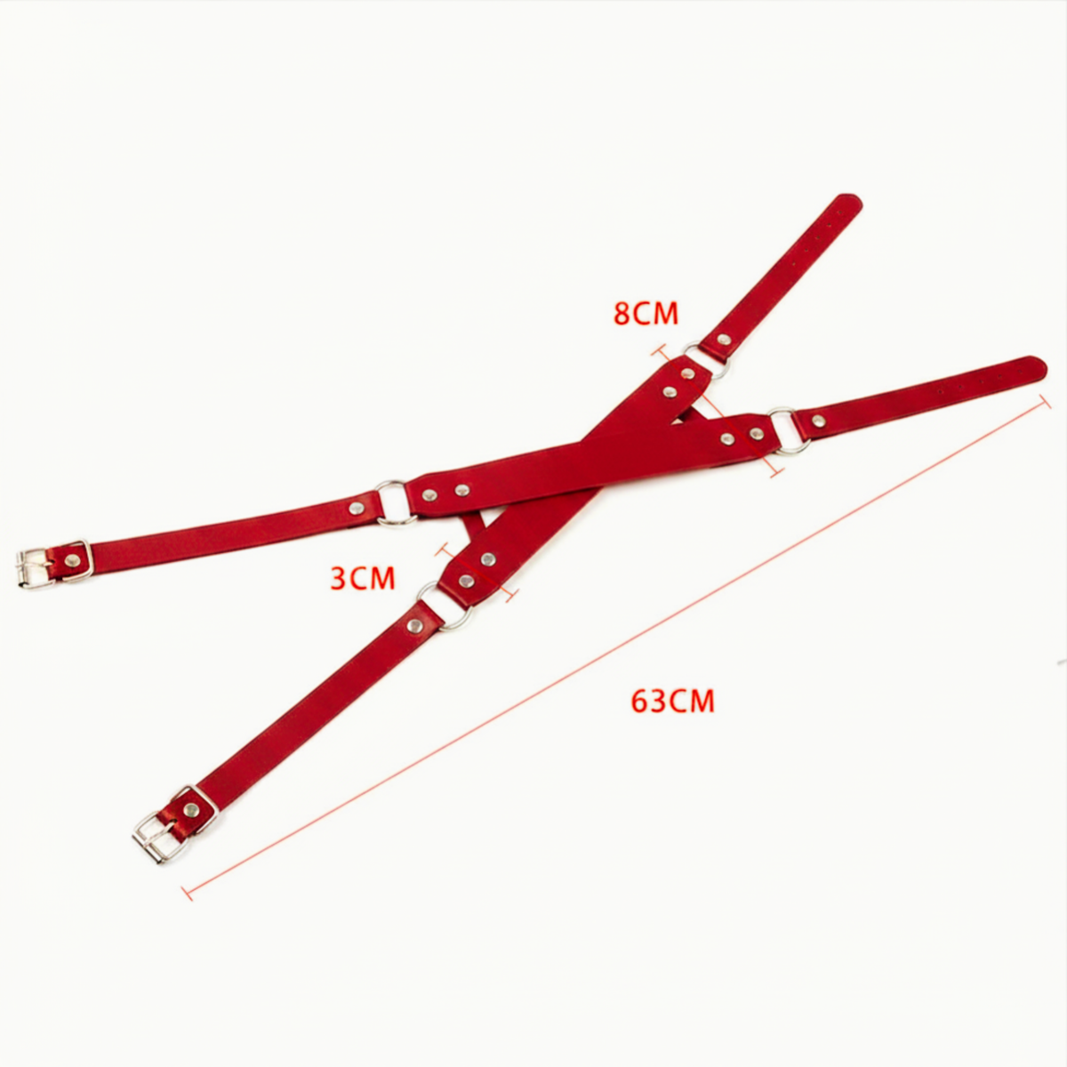 Masker Met Riempjes - Rood - PU Leder - Spannend Oogmasker - Unisex - Sex Speeltjes Toys - Roleplay / Rollenspel - Erotiek - BDSM Bondage Masker