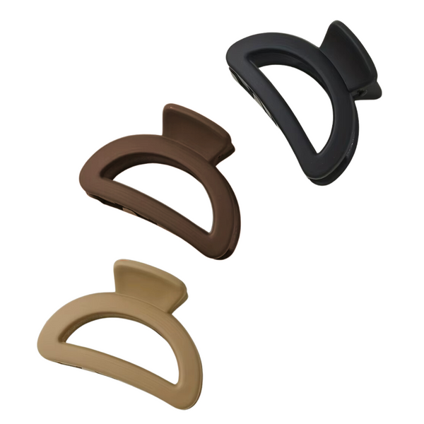 Mini Haarklemmen Set - Set van 3 - Nude Kleuren - Casual Halve Maan Haarclip - Haaraccessoires - Geschikt voor alle haartypes - Stevige Compacte Claw Clip