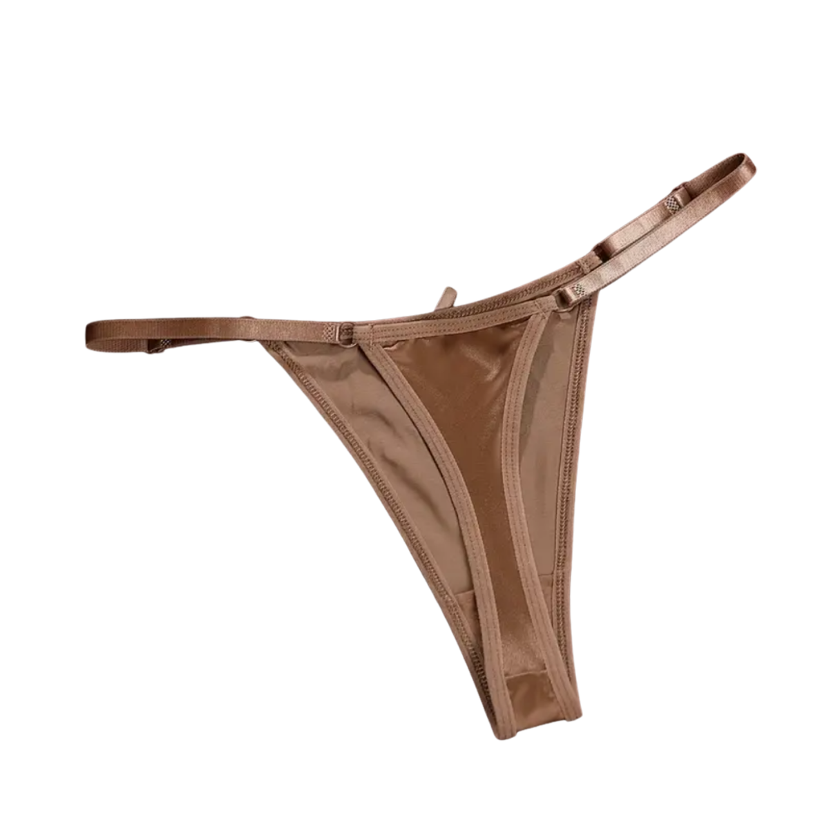 Sexy Satijnen String met Strik - Bruin - Schattig - Satijn & Strikje - Dames Onderbroek - Lingerie / Ondergoed - Maat L