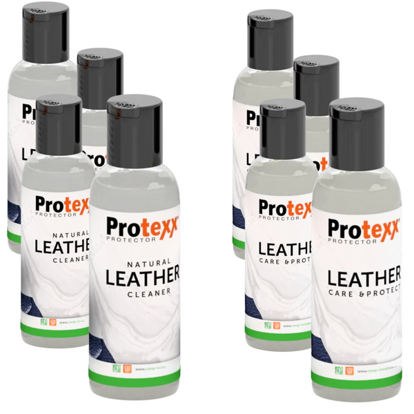 Protexx Natural Leather Cleaner 4 x 75ml + Leather Care & Protect 4 x 75ml