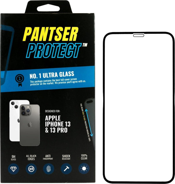 Pantser Protect ™ Case Friendly Full Edge Screenprotector Geschikt voor Apple iPhone 16E / iPhone 14 / iPhone 13 / iPhone 13 Pro - Premium glazen anti vingerafdruk full-cover Pantserglas Protector - Tempered Glass Bescherm Glas