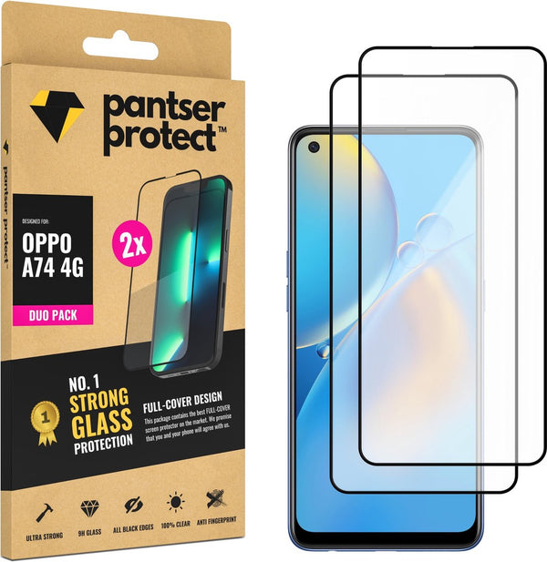 [EOL] DUO-PACK - 2x Pantser Protect™ Glass Screenprotector Geschikt voor OPPO A74 4G - Case Friendly - Premium Pantserglas - Glazen Screen Protector