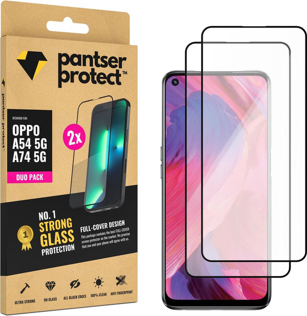 DUO-PACK - 2x Pantser Protect™ Glass Screenprotector Geschikt voor OPPO A54 5G / A74 5G - Case Friendly - Premium Pantserglas - Glazen Screen Protector