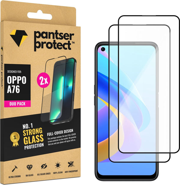 [EOL] DUO-PACK - 2x Pantser Protect™ Glass Screenprotector Geschikt voor OPPO A76 - Case Friendly - Premium Pantserglas - Glazen Screen Protector