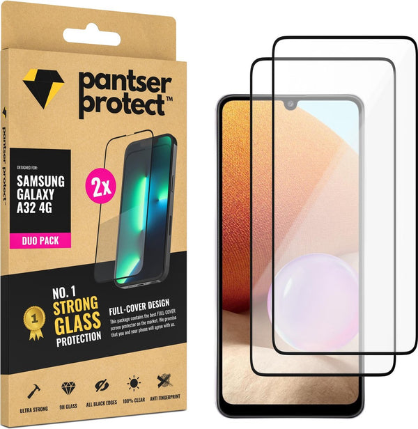 [EOL] DUO-PACK - 2x Pantser Protect™ Glass Screenprotector Geschikt voor Samsung Galaxy A32 4G - Case Friendly - Premium Pantserglas - Glazen Screen Protector
