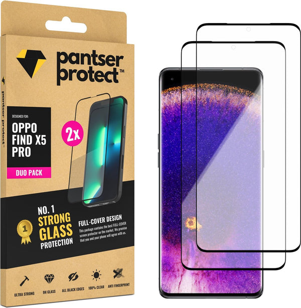 DUO-PACK - 2x Pantser Protect™ Glass Screenprotector Geschikt voor OPPO Find X5 Pro - Case Friendly - Premium Curved Pantserglas - Glazen Screen Protector