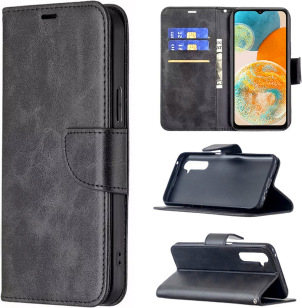 Hoesje Zwart - Geschikt voor Samsung Galaxy A23 5G / 4G - Portemonnee Book Case - Boekje Met Kaarthouder / Pasjeshouder en Magneetsluiting - Booklet - Wallet Beschermhoes Kunstleer