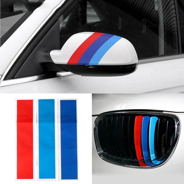 Auto Kleuren Stickers - Set van 3 - Striping Wrap voor Grill, Zijspiegels en Skirts - Autostickers - universeel/alle automerken - Auto Accessoires Stickers