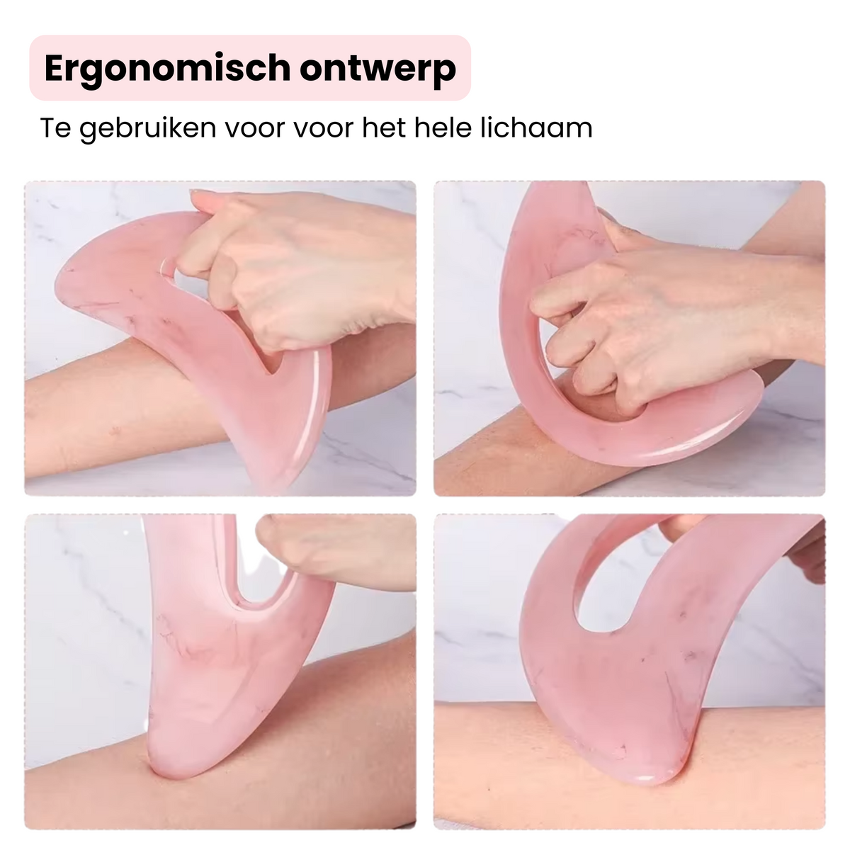 Set Van 2 - Grote Gua Sha Met Handvat - Gua Sha Voor Het Gezicht - Massage Gereedschap - Anti Cellulite - Spa Acupunctuur - Roze