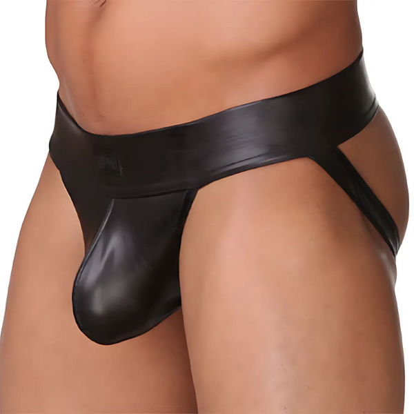 Heren Latex Look String – Open Achterkant Design – Sexy Ondergoed voor Mannen – Erotisch Lingerie - Maat XL