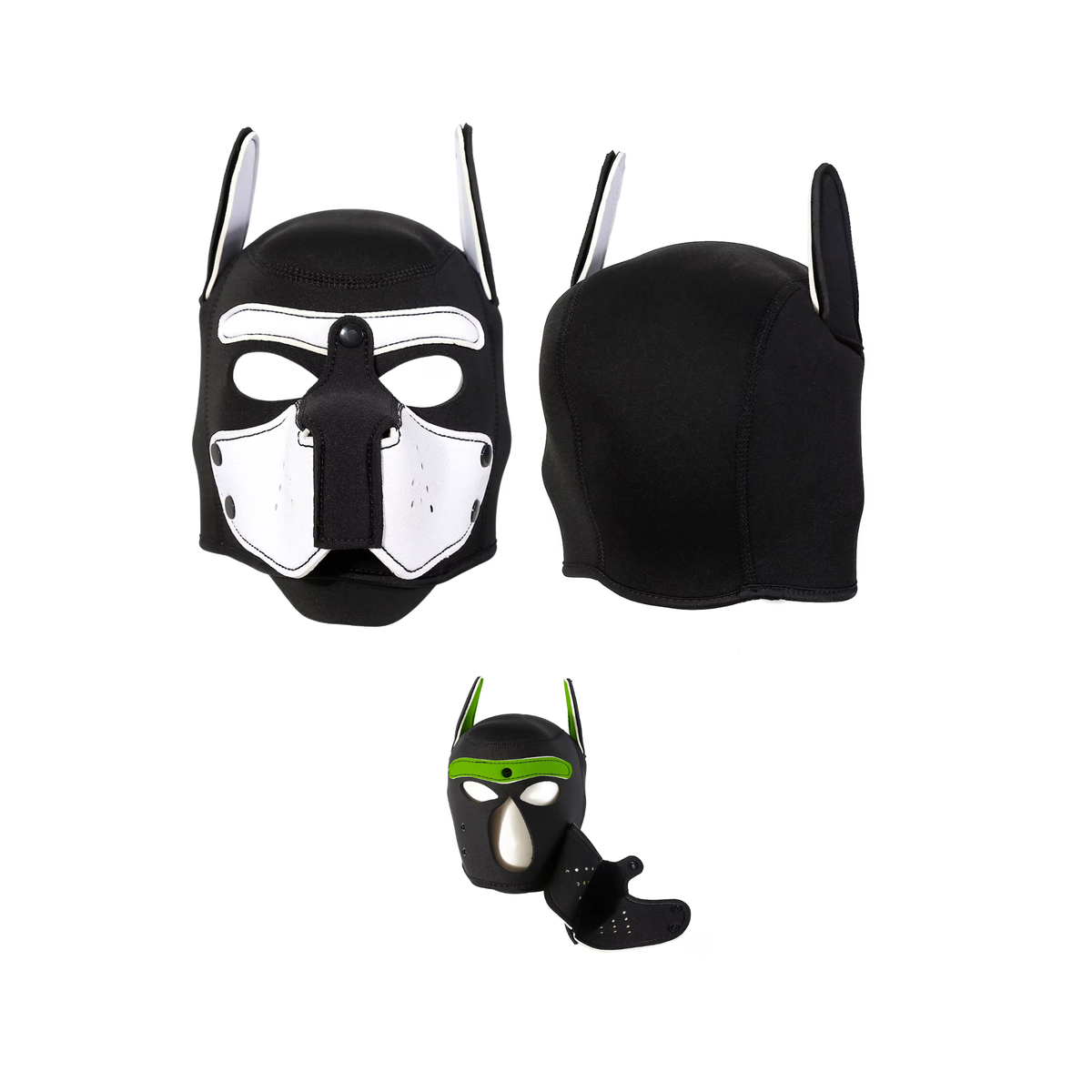 Honden Masker - Zwart & Wit - Puppy Play - BDSM Roleplay & Cosplay - Unisex - Sex Speeltjes Toys - Erotiek - Bondage Masker - OneSize