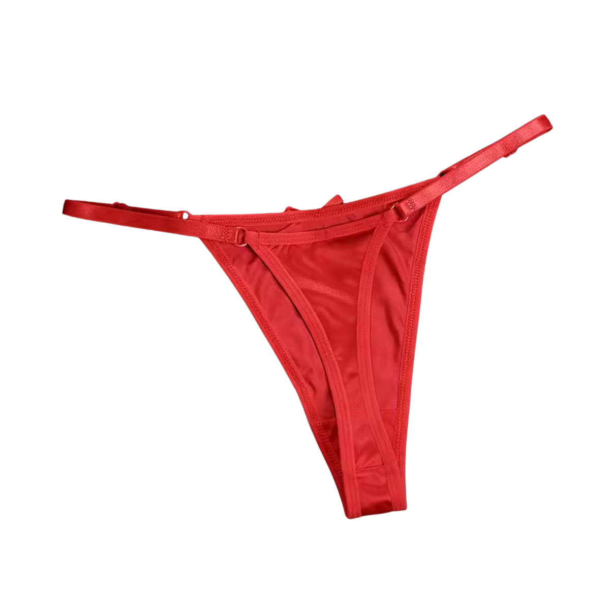 Sexy Satijnen String met Strik - Rood - Schattig - Satijn & Strikje - Dames Onderbroek - Lingerie / Ondergoed - Maat M