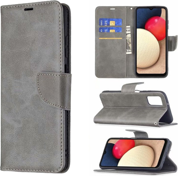 Hoesje Grijs - Geschikt voor Samsung Galaxy A14 - Portemonnee Book Case - Boekje Met Kaarthouder / Pasjeshouder en Magneetsluiting - Booklet - Wallet Beschermhoes - Telefoonhoesje