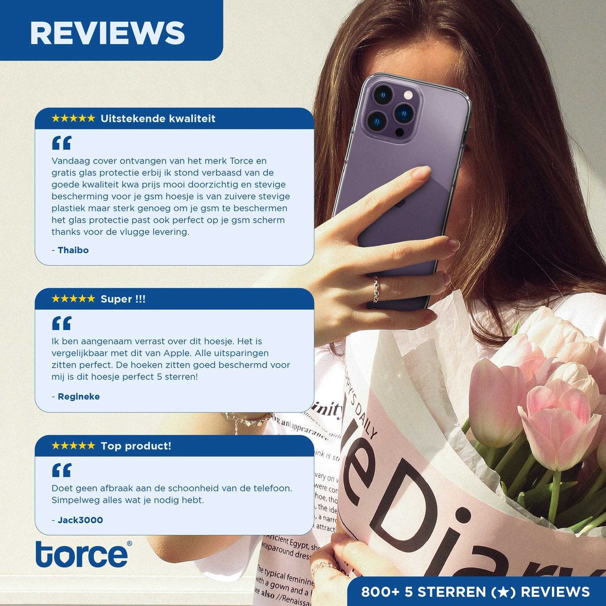TORCE iPhone 14 Pro Hoesje Met Screenprotector - Transparant - TPU