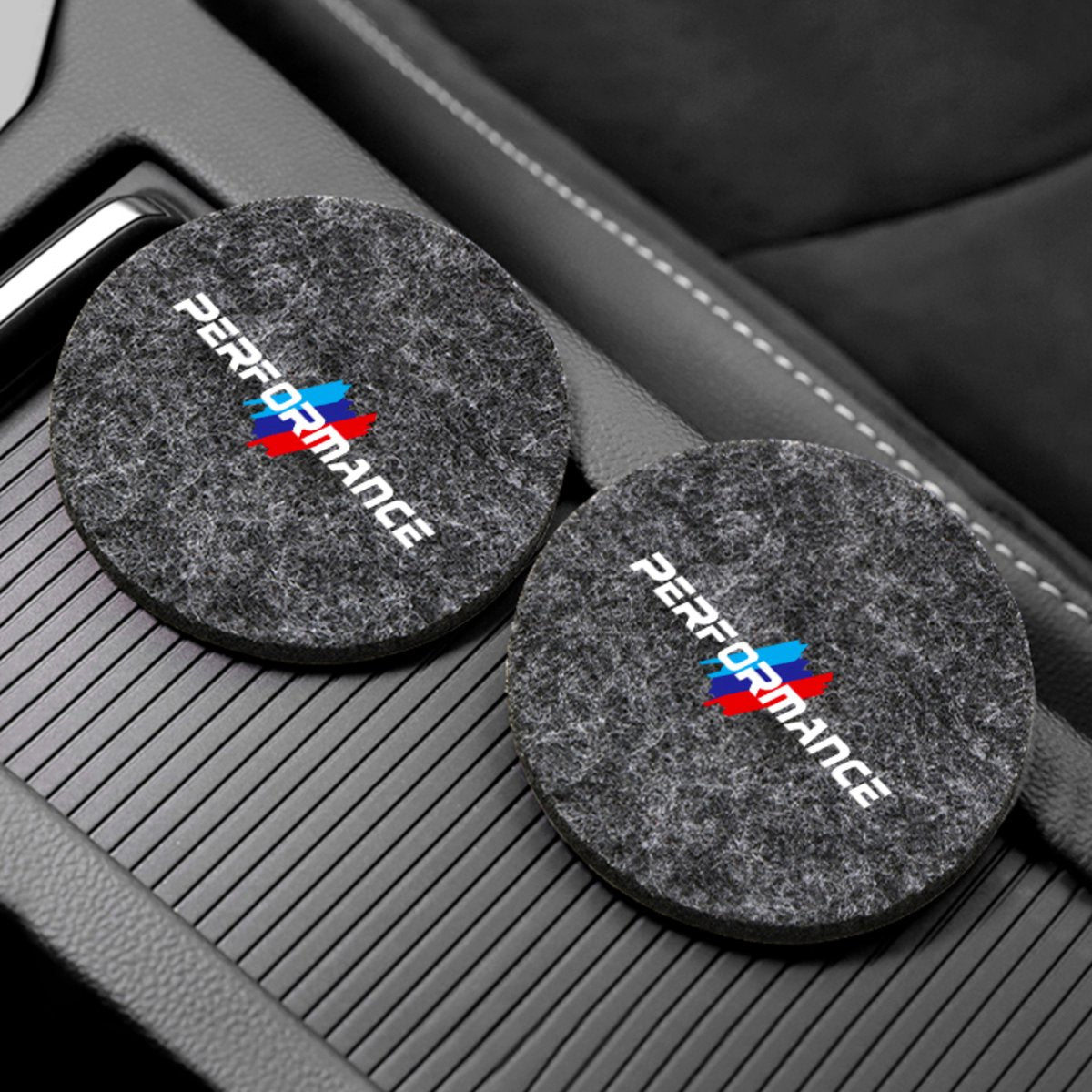 Set van 2 Bekerhouder Inleggers - Vilt Grijs - Performance - Geschikt voor alle automerken/ universeel - Foam Bekerhouders Onderzetters - Auto Accessoires