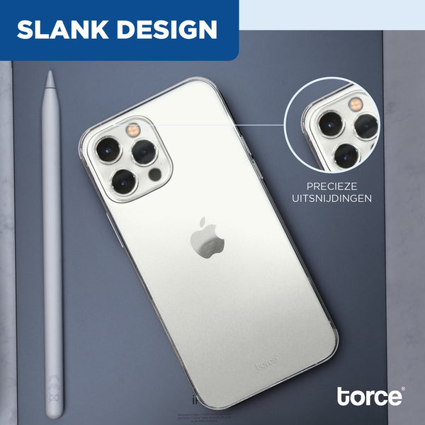 TORCE® iPhone 13 Pro Max Hoesje - Case Transparant + Glass Screenprotector