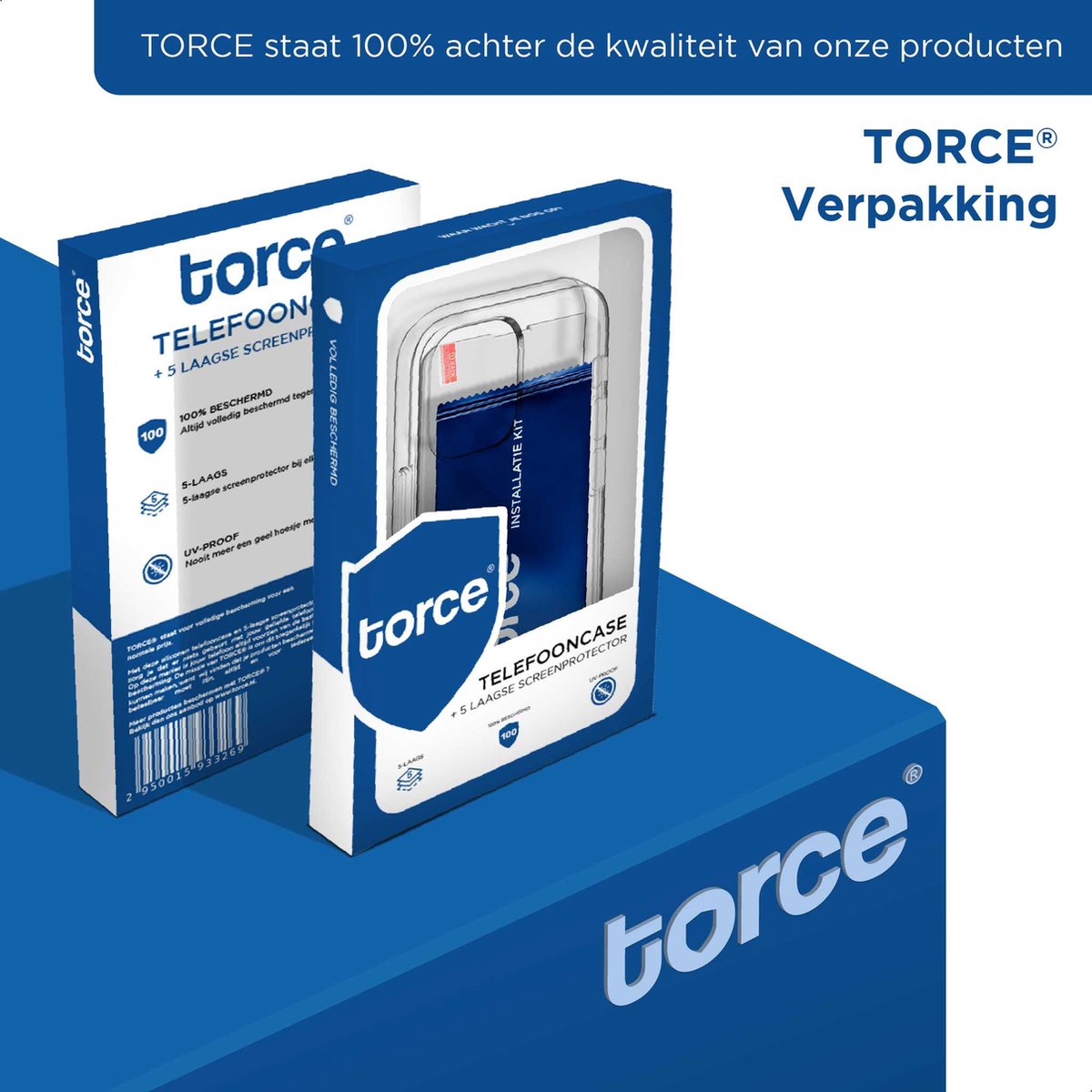 TORCE iPhone 14 Pro Hoesje Met Screenprotector - Transparant - TPU