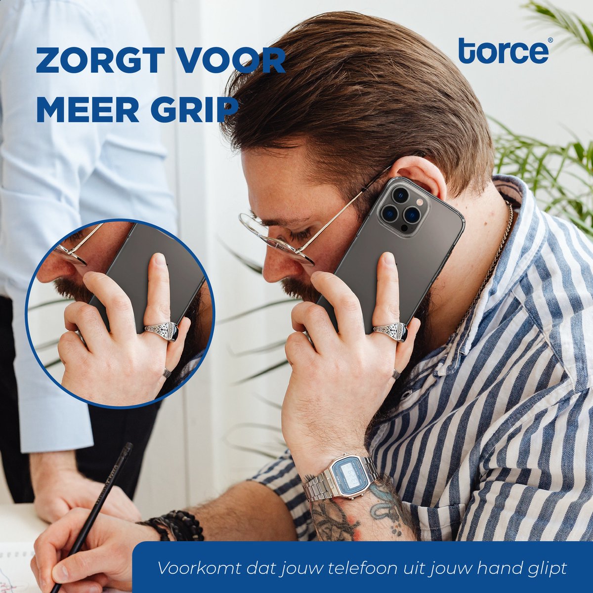 TORCE iPhone 14 Pro Max Hoesje Met Screenprotector - Transparant - TPU