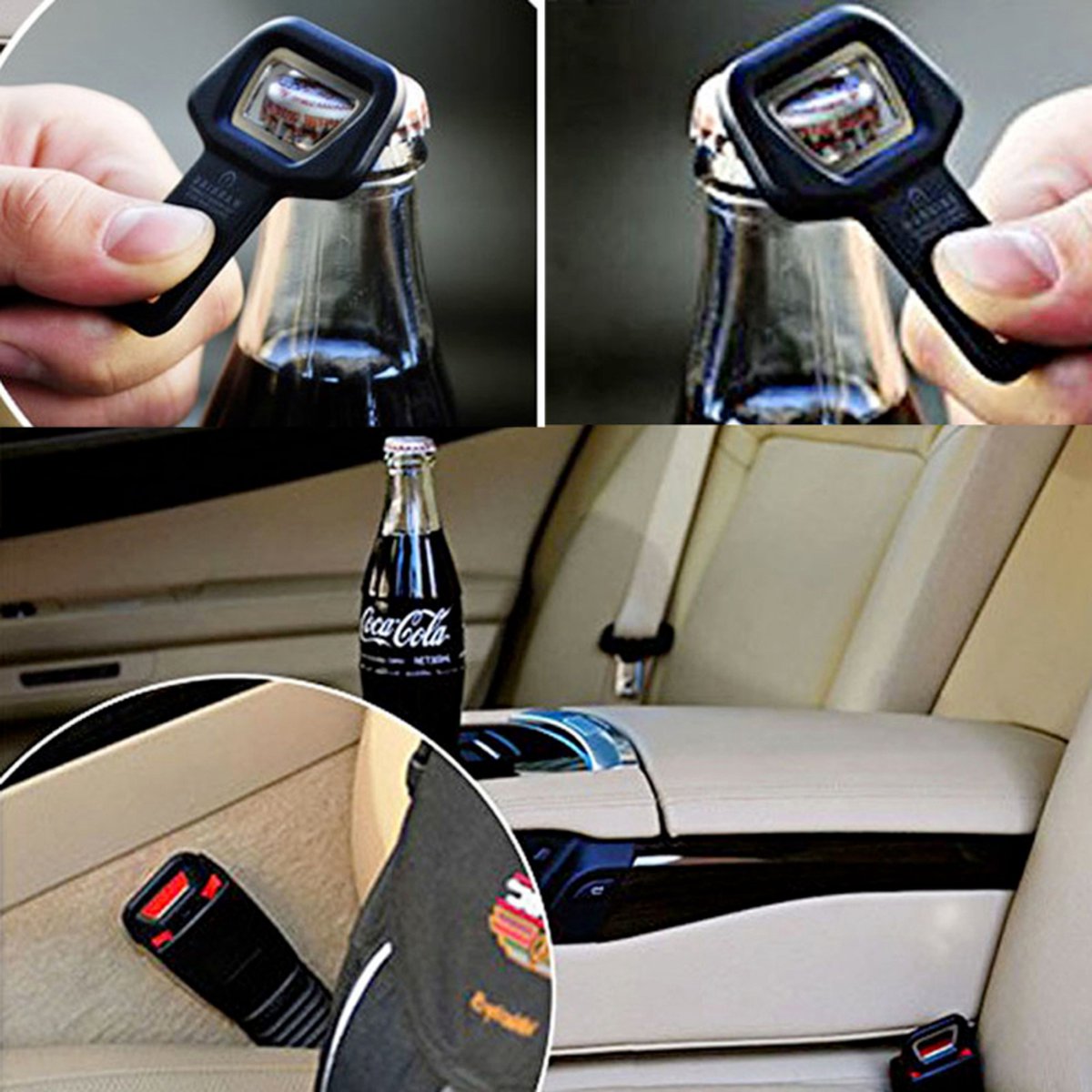 2 Stuks - 2x Gordel Alarm Stopper met Bieropener - 2 in 1 Flesopener - Gordel Verlenger - Veilige Gordel Piep Stopper - Waarschuwing Stopper - Gordel Clip - Autogordel Piep - Auto Accessoires