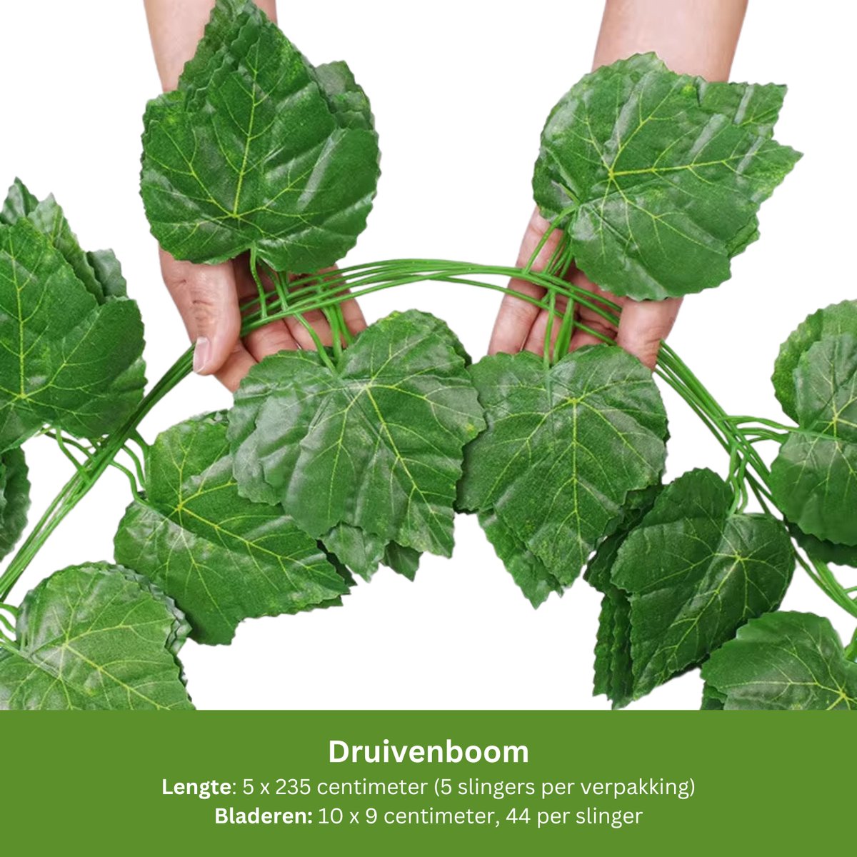 5x Realistische Klimop Slinger - Druivenboom - Kunst Klimop Groen - 5 x 235 CM - Klimop Nep Planten Kunst Planten - Bloemenslinger voor Binnen en Buiten