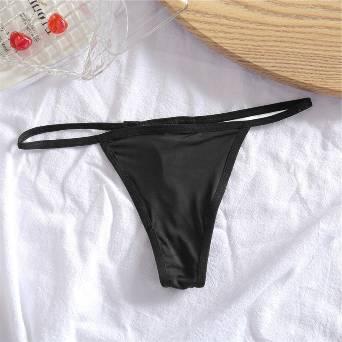 Sexy Dames String - 3 Pack met Zwart, Wit & Blauw - Katoen - Vrouwen Lingerie / Ondergoed Set - Maat M