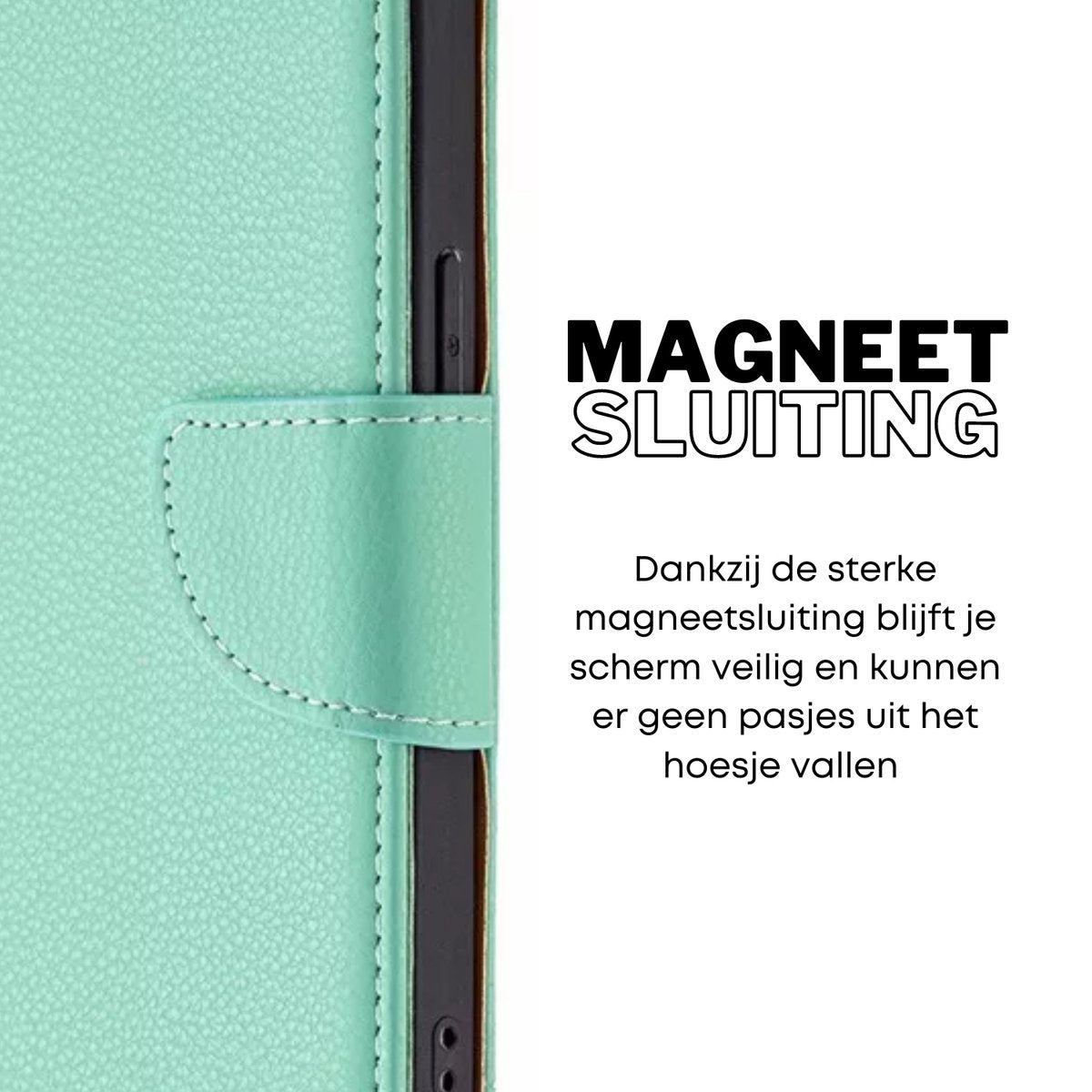Hoesje Mintgroen - Geschikt voor Samsung Galaxy A23 5G / 4G - Portemonnee Book Case - Boekje Met Kaarthouder / Pasjeshouder en Magneetsluiting - Booklet Beschermhoes