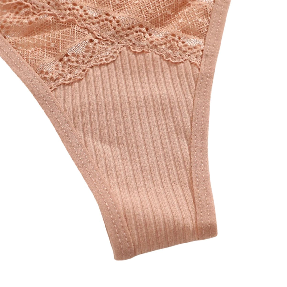 [EOL] 3 Pack - Sexy Dames String met Kant - Zwart - High Waist Slip - Vrouwen Lingerie / Ondergoed - Maat L